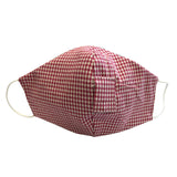 Happy Hour Reusable Face Mask in Raspberry Red Gingham Check